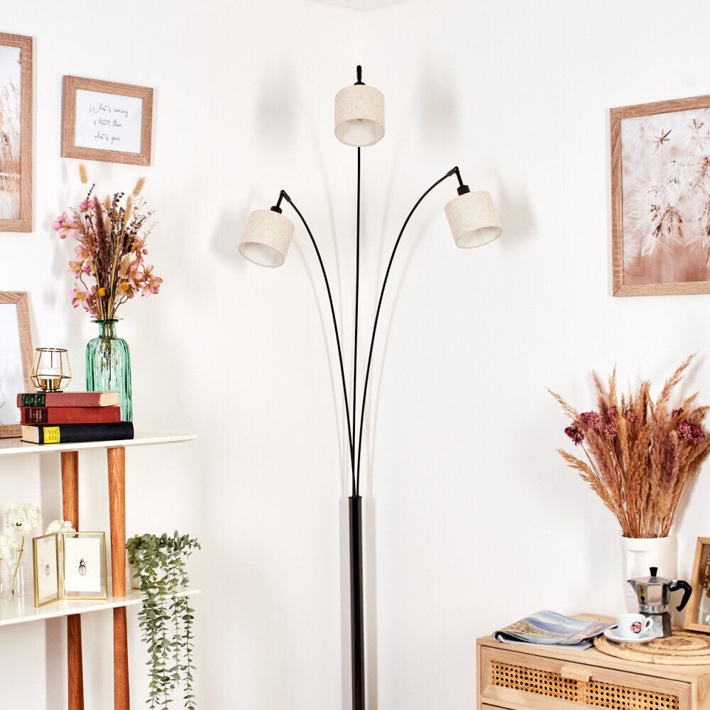 Bassagoda Lampada da terra Cromo, Nero, 3-Luci