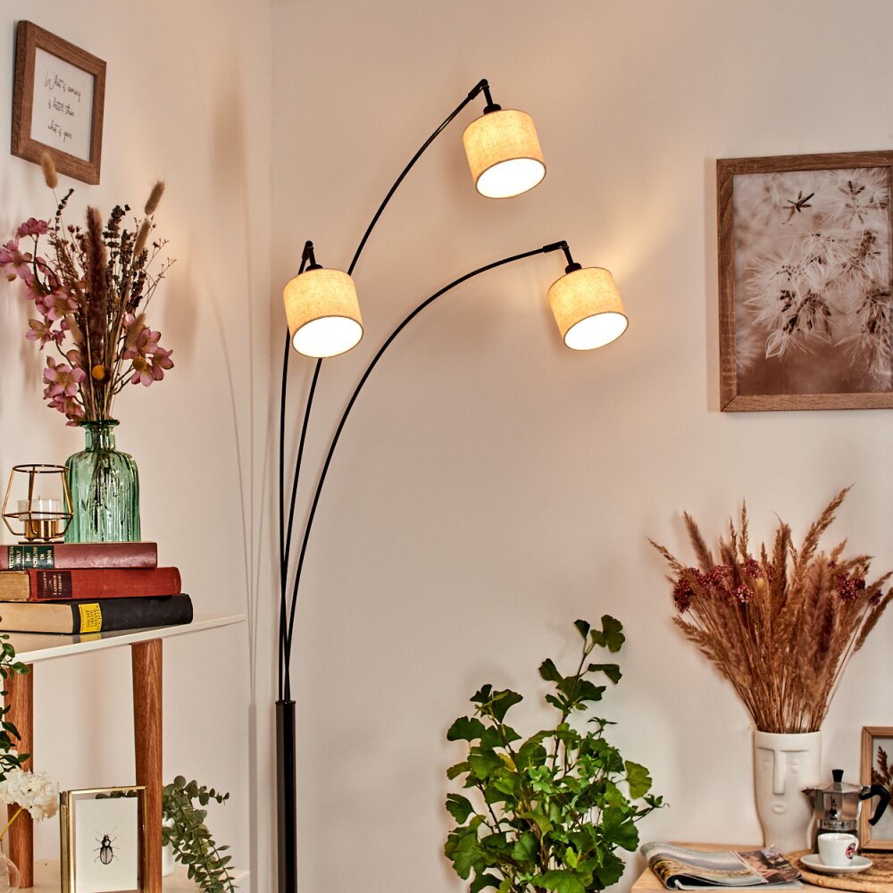 Bassagoda Lampada da terra Cromo, Nero, 3-Luci