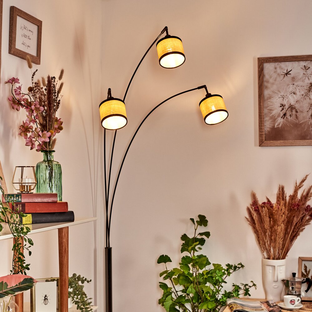 Chellas Lampada da terra Cromo, Nero, 3-Luci