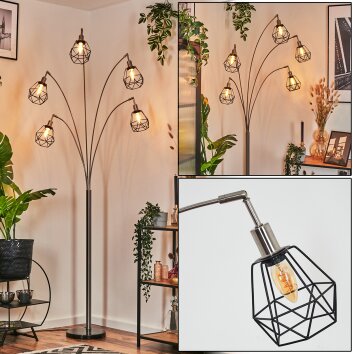 Yaak Lampada da terra Nichel opaco, Nero, 5-Luci Yaak Lampada da terra Nichel opaco, Nero, 5-Luci