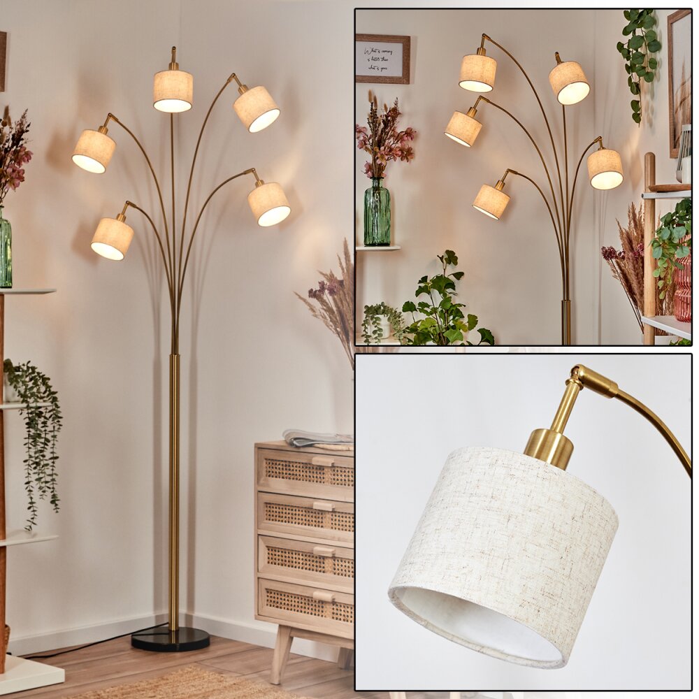Bassagoda Lampada da terra Ottone, Nero, 5-Luci main product photo