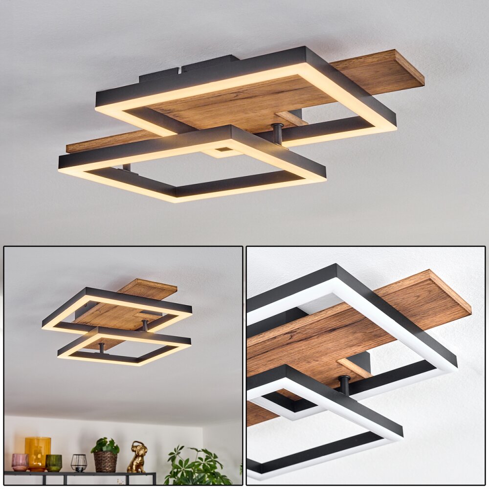 Narangera Plafoniera LED Marrone, Aspetto del legno, Nero, 1-Luce main product photo
