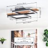 Narangera Plafoniera LED Marrone, Aspetto del legno, Nero, 1-Luce