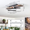 Ellekilde Plafoniera LED Marrone, Aspetto del legno, Nero, 2-Luci