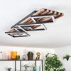 Ellekilde Plafoniera LED Marrone, Aspetto del legno, Nero, 2-Luci