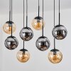 Gastor Lampadario a sospensione, Lampada a sfera, Lampada a sospensione Ambrato, Grigio fumo, 8-Luci