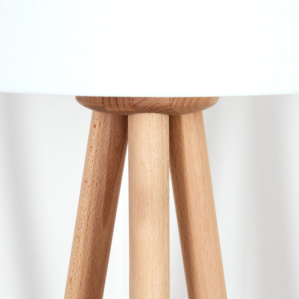 Soungou Lampada da terra Legno chiaro, Bianco, 1-Luce