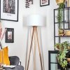 Soungou Lampada da terra Legno chiaro, Bianco, 1-Luce