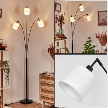 Bassagoda Lampada da terra Cromo, Nero, 3-Luci