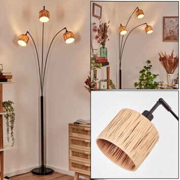Granja Lampada da terra Cromo, Nero, 3-Luci