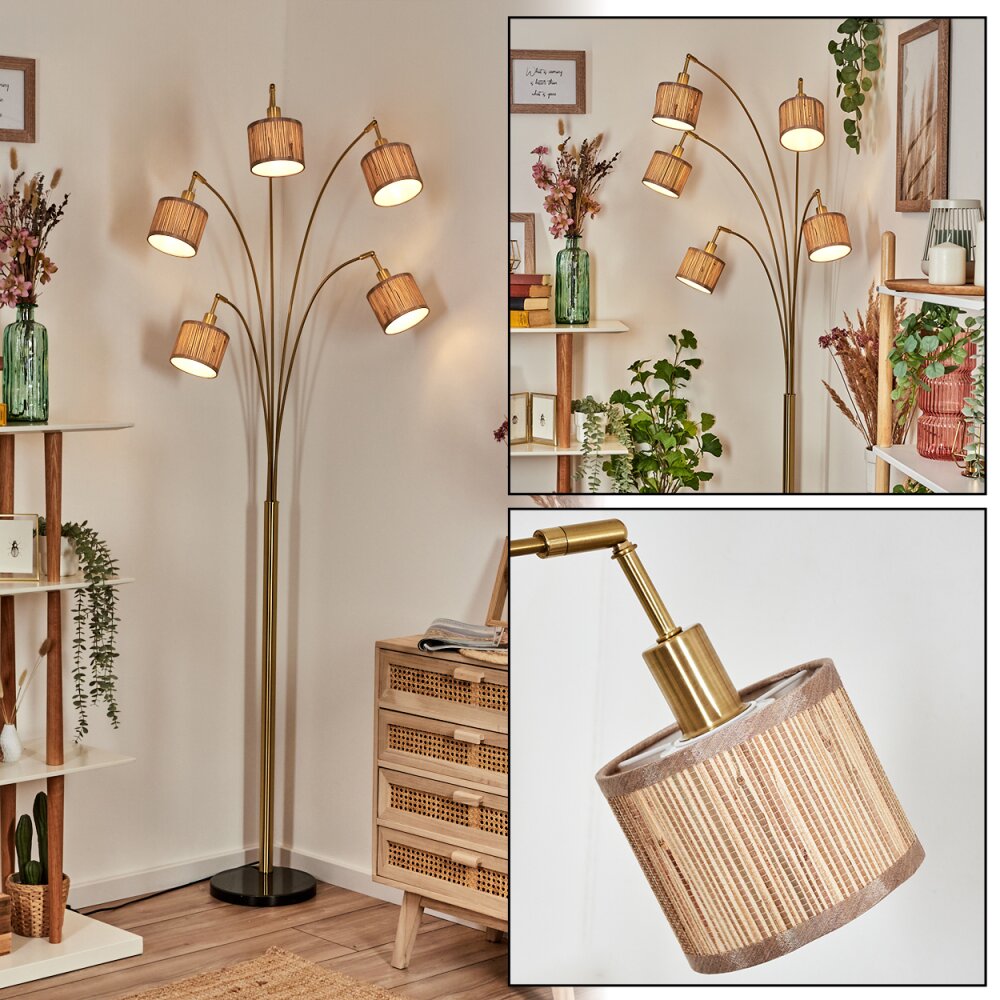 Bongal Lampada da terra Ottone, Nero, 5-Luci main product photo