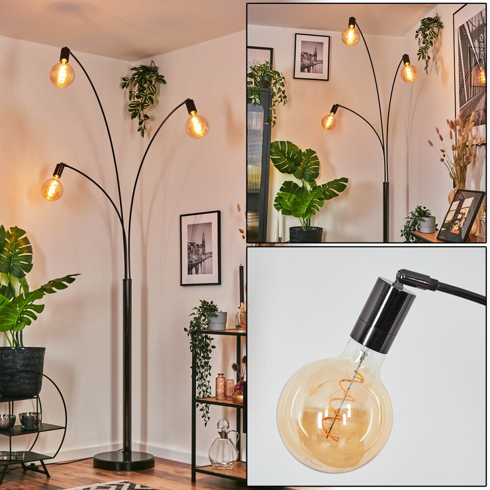 Codecreo Lampada da terra Cromo, Nero, 3-Luci main product photo