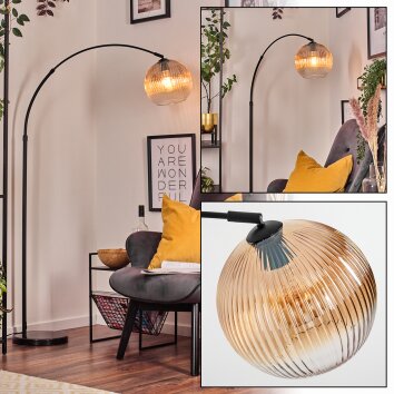 Koyoto Lampada da terra, Lampade ad arco Nero, 1-Luce