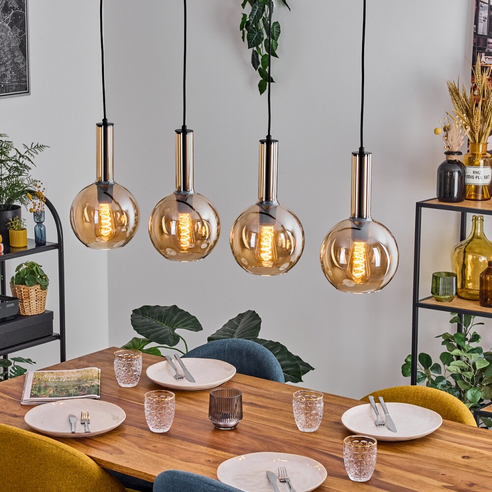 Tador Lampadario a sospensione, Lampada a sfera, Lampada a sospensione Nero, 4-Luci