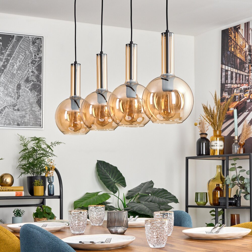 Tador Lampadario a sospensione, Lampada a sfera, Lampada a sospensione Nero, 4-Luci