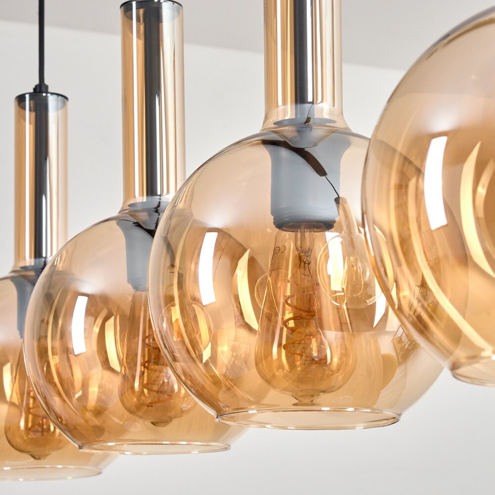 Tador Lampadario a sospensione, Lampada a sfera, Lampada a sospensione Nero, 4-Luci