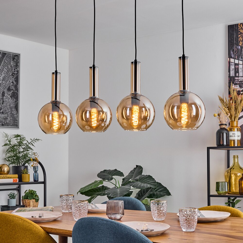 Tador Lampadario a sospensione, Lampada a sfera, Lampada a sospensione Nero, 4-Luci