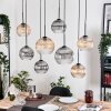 Koyoto Lampadario a sospensione, Lampada a sfera, Lampada a sospensione Écru, Nero, 8-Luci