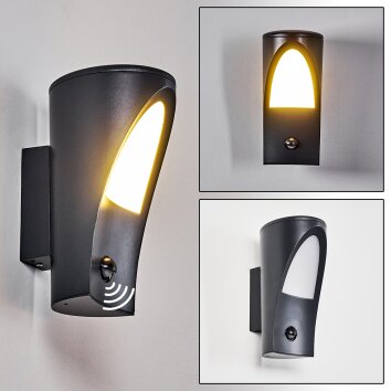 Aria Applique da esterno Antracite, 1-Luce, Sensori di movimento