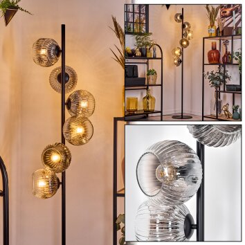 Ripoll Lampada da terra Cromo, Chiaro, Grigio fumo, 6-Luci