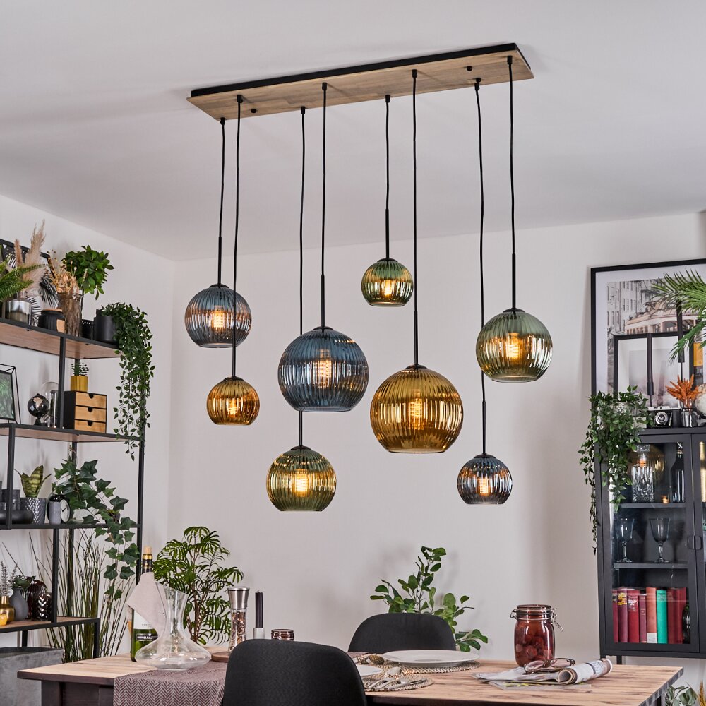 Koyoto Lampadario a sospensione, Lampada a sfera, Lampada a sospensione Écru, Nero, 8-Luci main product photo