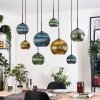 Koyoto Lampadario a sospensione, Lampada a sfera, Lampada a sospensione Écru, Nero, 8-Luci