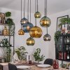 Koyoto Lampadario a sospensione, Lampada a sfera, Lampada a sospensione Écru, Nero, 8-Luci