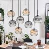 Koyoto Lampadario a sospensione, Lampada a sfera, Lampada a sospensione Écru, Nero, 8-Luci