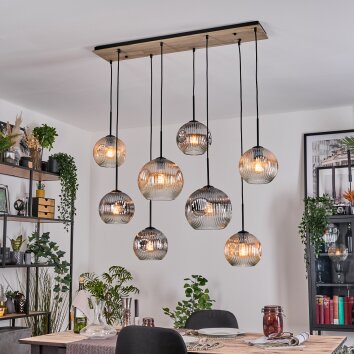 Koyoto Lampadario a sospensione, Lampada a sfera, Lampada a sospensione Écru, Nero, 8-Luci