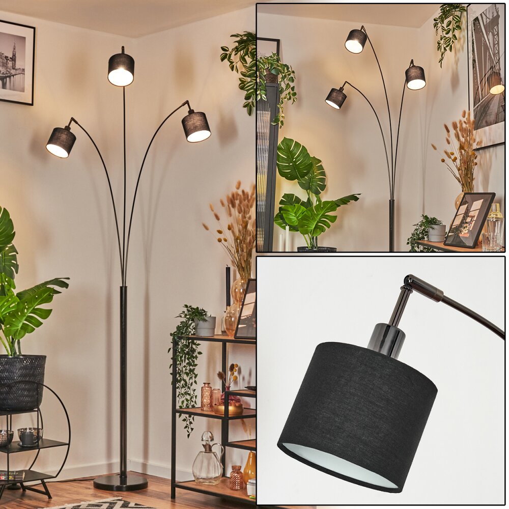 Bassagoda Lampada da terra Cromo, Nero, 3-Luci main product photo
