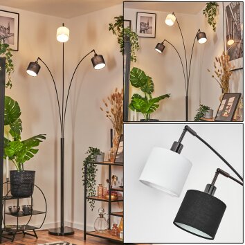 Bassagoda Lampada da terra Cromo, Nero, 3-Luci