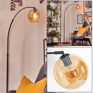 Koyoto Lampada da terra, Lampade ad arco Nero, 1-Luce