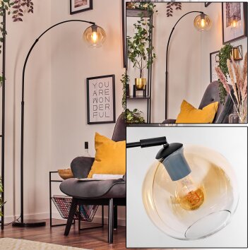 Koyoto Lampada da terra, Lampade ad arco Nero, 1-Luce