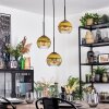 Koyoto Lampadario a sospensione, Lampada a sfera, Lampada a sospensione a cluster 30 cm Oro, Chiaro, 3-Luci