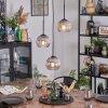 Koyoto Lampadario a sospensione, Lampada a sfera, Lampada a sospensione a cluster 30 cm Chiaro, Grigio fumo, 3-Luci