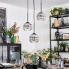 Koyoto Lampadario a sospensione, Lampada a sfera, Lampada a sospensione a cluster 30 cm Chiaro, Grigio fumo, 3-Luci