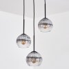 Koyoto Lampadario a sospensione, Lampada a sfera, Lampada a sospensione a cluster 30 cm Chiaro, Grigio fumo, 3-Luci