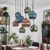 Koyoto Lampadario a sospensione, Lampada a sfera, Lampada a sospensione Écru, Nero, 8-Luci