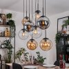 Gastor Lampadario a sospensione, Lampada a sfera, Lampada a sospensione Ambrato, Chiaro, Grigio fumo, 8-Luci