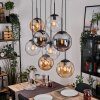 Gastor Lampadario a sospensione, Lampada a sfera, Lampada a sospensione Ambrato, Chiaro, Grigio fumo, 8-Luci