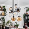 Gastor Lampadario a sospensione, Lampada a sfera, Lampada a sospensione Ambrato, Chiaro, Grigio fumo, 8-Luci