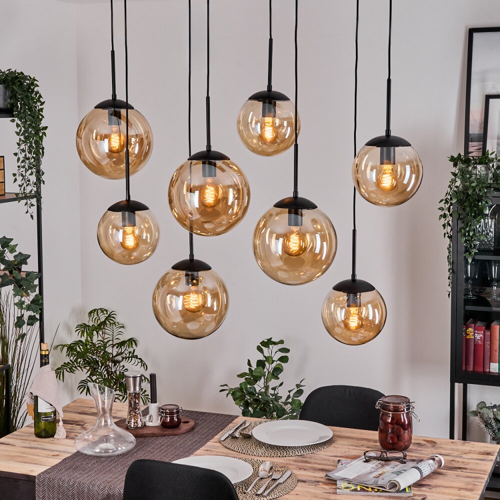 Gastor Lampadario a sospensione, Lampada a sfera, Lampada a sospensione Ambrato, 8-Luci main product photo