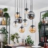 Gastor Lampadario a sospensione, Lampada a sfera, Lampada a sospensione Ambrato, Chiaro, Grigio fumo, 8-Luci