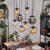 Gastor Lampadario a sospensione, Lampada a sfera, Lampada a sospensione Ambrato, Chiaro, Grigio fumo, 8-Luci