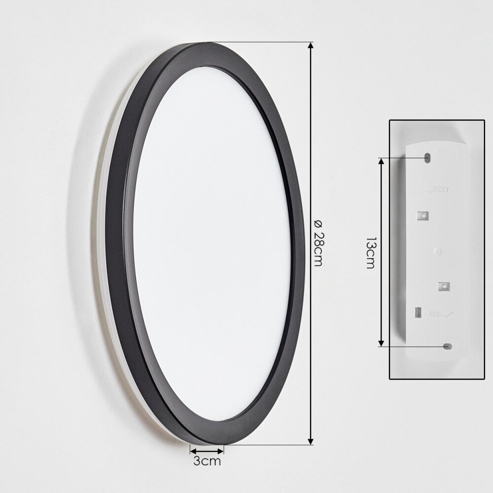 Qadir Lampada da parete per esterno, Plafoniera LED Bianco, 1-Luce