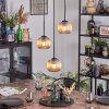 Koyoto Lampadario a sospensione, Lampada a sfera, Lampada a sospensione a cluster 30 cm Ambrato, 3-Luci