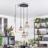 Koyoto Lampadario a sospensione, Lampada a sfera, Lampada a sospensione a cluster 30 cm Ambrato, 3-Luci
