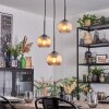 Koyoto Lampadario a sospensione, Lampada a sfera, Lampada a sospensione a cluster 30 cm Ambrato, 3-Luci