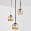 Koyoto Lampadario a sospensione, Lampada a sfera, Lampada a sospensione a cluster 30 cm Ambrato, 3-Luci