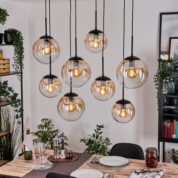 Gastor Lampadario a sospensione, Lampada a sfera, Lampada a sospensione Ambrato, Chiaro, 8-Luci